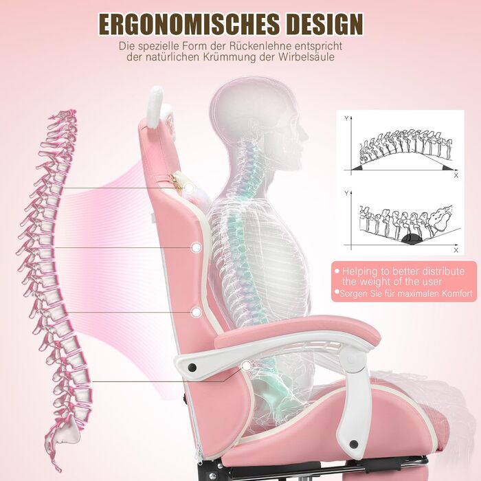 Ігрове крісло Ергономічне ігрове крісло Настільне крісло з тканинною поверхнею, пружинною подушкою сидіння, з&39єднувальними підлокітниками та підставкою для ніг