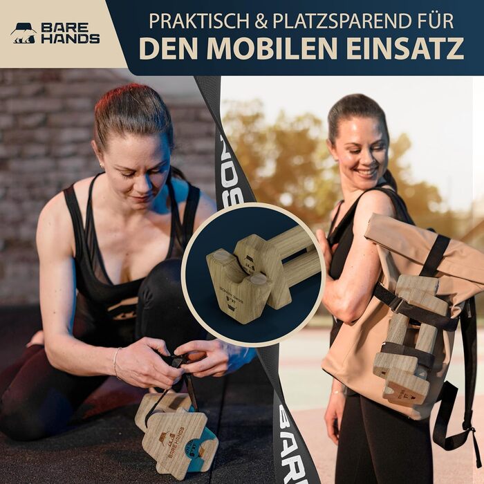 Ручки для віджимань BARE HANDS 2 дерев&39яні ручки для віджимань, що не ковзають та не захищають суглоби модель обладнання для калістеніки S