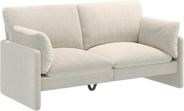 Місний диван UNIONLINE, розкладний диван шириною 172 см, сучасний двомісний диван з плюшевим принтом, 2-3 місця для вітальні, спальні, квартири, домашнього офісу, білий 3-місний диван, шириною 172 см, тканина плюшевий принт, шириною 172 см, білий, 3-