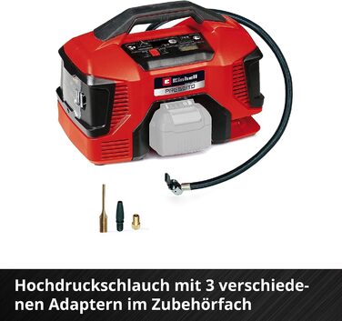 Акумуляторний компресор Einhell PRESSITO 18/21 Power X-Change (18 В, макс. 10,5 бар, потужність всмоктування 21 л/хв, частота обер
