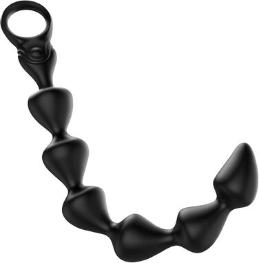 Вібруючий анальний плаг Tagnaff, з рідкого силікону, 36,5 см, 10 режимів вібрації, чорний