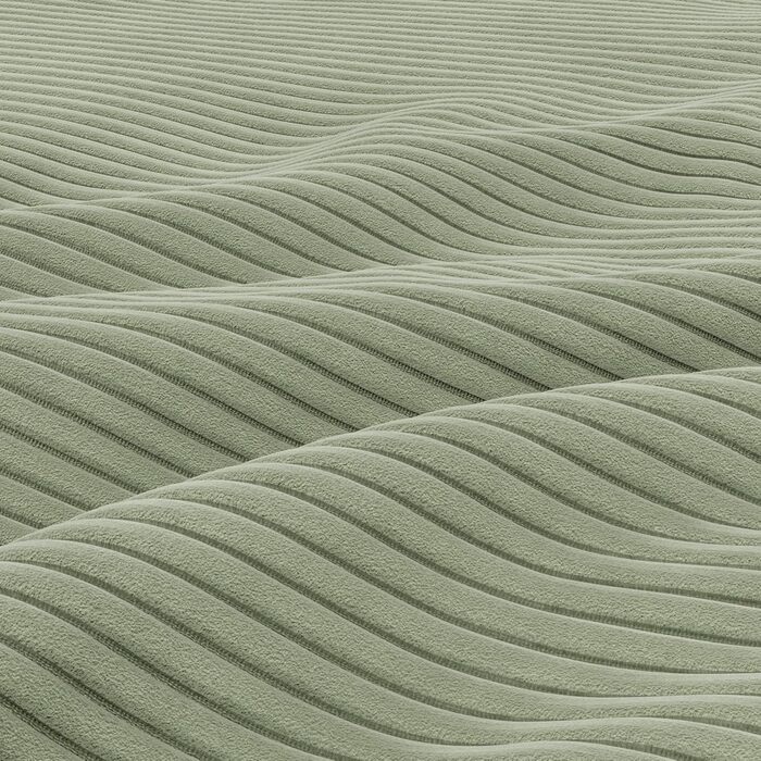 Кутовий диван з функцією сну та 3 відділеннями для зберігання FORESTA 300x89x200 (ШxВxГ) Cord - Зелений - Пуф правий Кутовий диван, U-подібний диван, диван для вітальні, дивани та кушетки, кутовий розкладний диван правий Cord - Зелений (Poso 047)