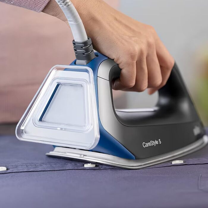 Парова прасувальна станція Braun CareStyle 5 IS 5145 WH - парова праска з підошвою FreeGlide 3D та функцією Eco, 2400 Вт, паровий