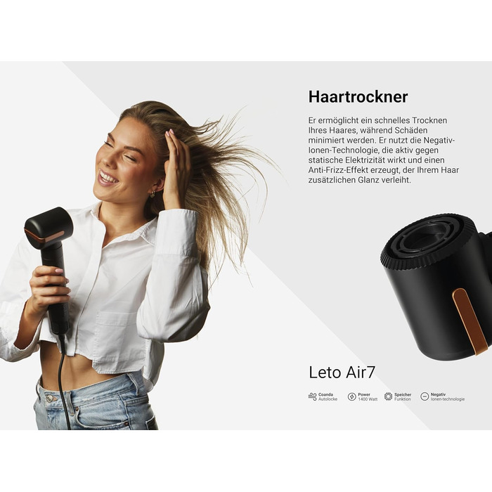 В 1 фен, фен, щітка для гарячого повітря, щітка для фена, кругла щітка для фена, плойка, самоочищення, двигун BLDC потужністю 1400