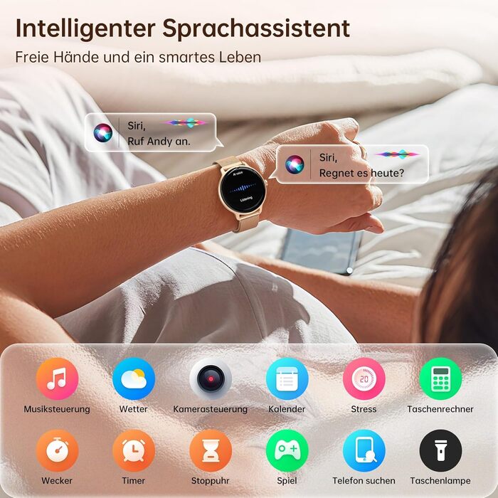 Жіночий круглий смарт-годинник, 1,27-дюймовий AMOLED-смарт-годинник з функцією телефону, фітнес-годинник з монітором серцевого ритму, монітором SpO2, монітором сну, крокоміром, 120 спортивних режимів, водонепроникність IP68, сумісний з iOS та Android, зол