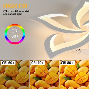 Стеля LED-світильник Comely 60Вт 6750лм, 58см, дизайн Пелюстка, 3000К, теплий білий