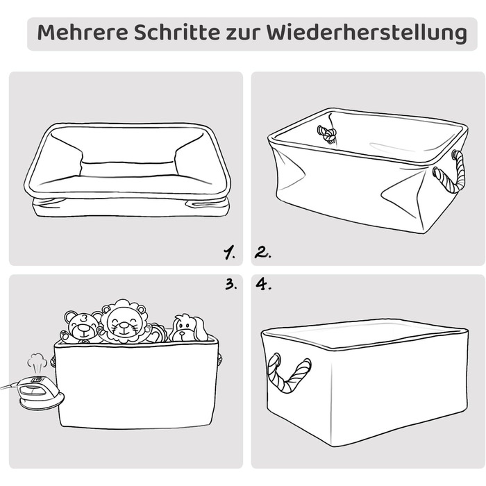 Тканиновий кошик для зберігання Mangata для шафи, різні розміри та кольори, полиці-кошики, коробка для зберігання, 4 шт. (сірий, великий) сірий L-4 шт.