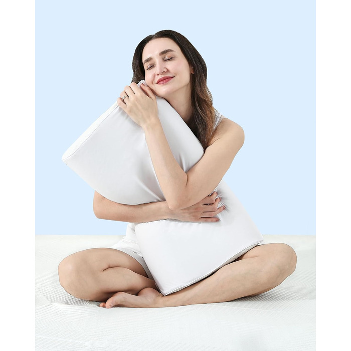 Подушка Elviros з піни з ефектом пам&39яті, регульована ергономічна подушка для полегшення болю в шиї, ортопедична подушка для підтримки шиї для сну на боці та на спині, знімний дихаючий чохол, білий