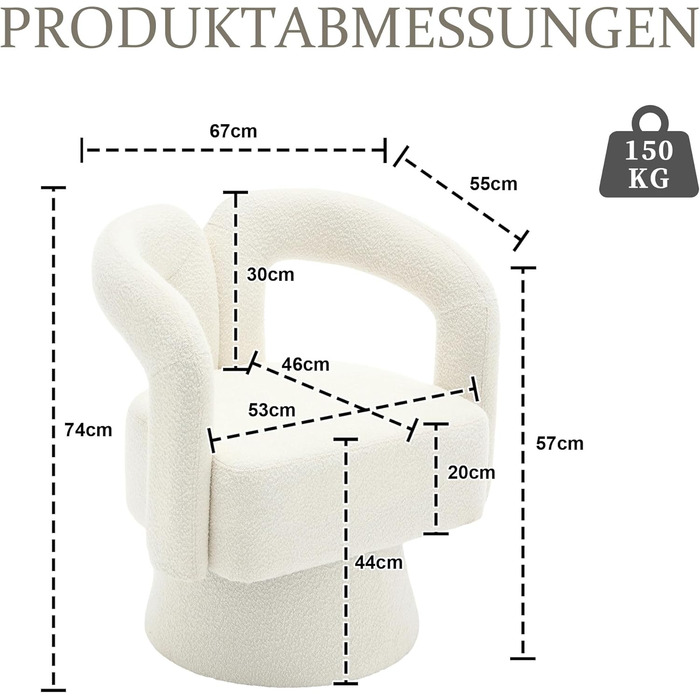 Обертові на 360 градусів акцентні крісла у формі бочки, круглі крісла з широкою оббивкою, крісло з плюшевої тканини для вітальні, спальні, офісу, зали очікування (бежевий)
