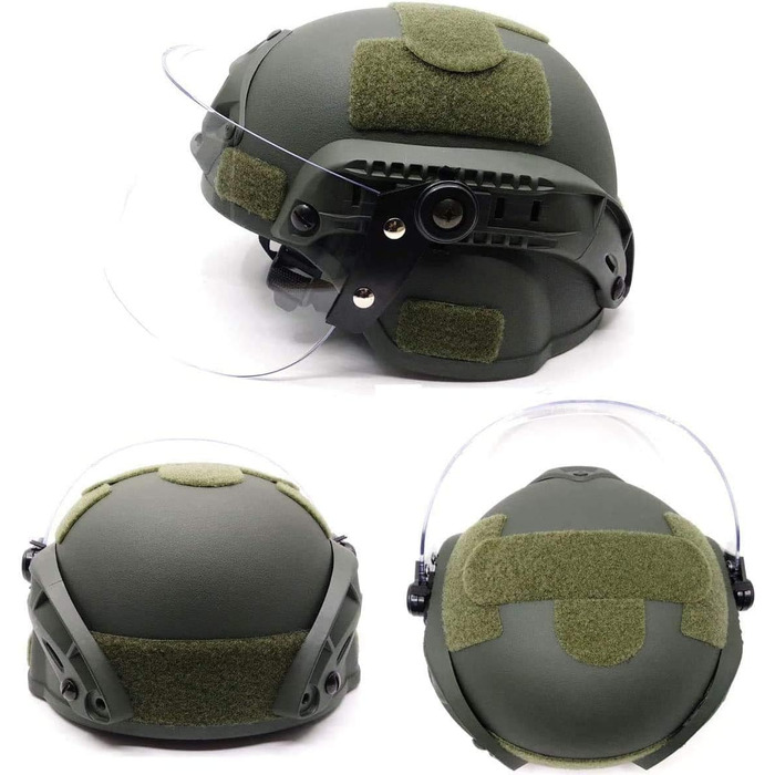 Тактичний захисний шолом для страйкболу, версія Mich 2000 Action, з кріпленням для NVG та вандалозахисною маскою-козирком для ігор на відкритому повітрі, страйкболу, пейнтболу та CS