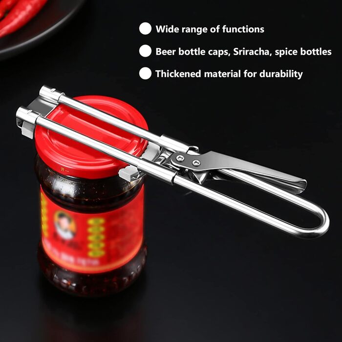 Набір з 2 відкривачів для банок, відкривачок для кришок з нержавіючої сталі, ручний відкривач для банок з гвинтовими кришками, регульований відкривач для літніх людей з артритом