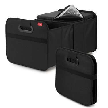 Складана коробка Achilles для автомобіля з охолоджувальною вставкою, складна коробка-холодильник, органайзер для багажника, сумка для багажника з функцією охолодження, складна коробка-холодильник, кошик для покупок, складаний кошик чорного кольору