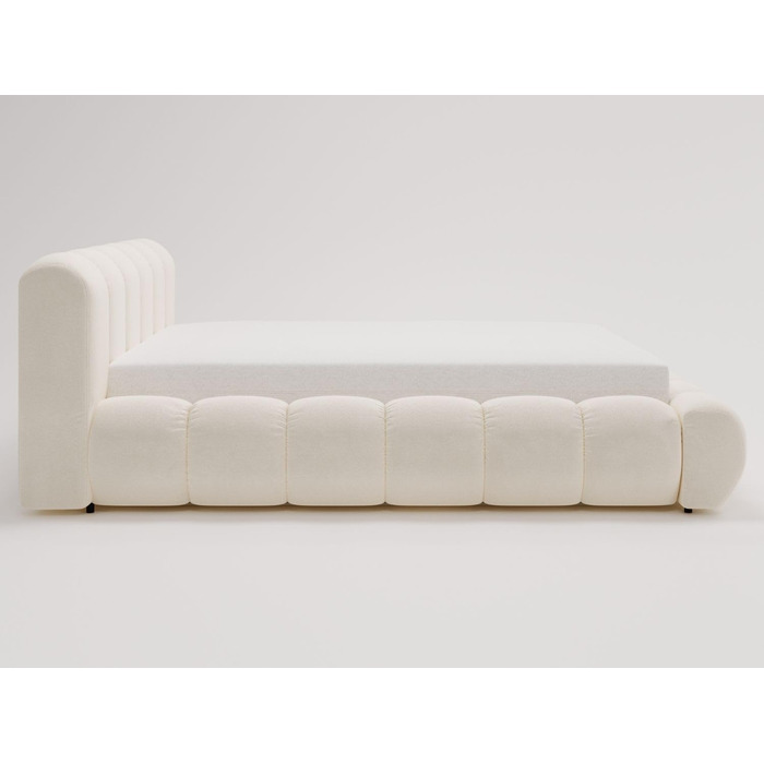 Ліжко GRAINGOLD Doria 180x200, М&39яке ліжко з ящиком для зберігання, Велюр, з рейковим каркасом, з узголів&39ям, без матраца (Кремовий, 180x200) Кремовий 180x200