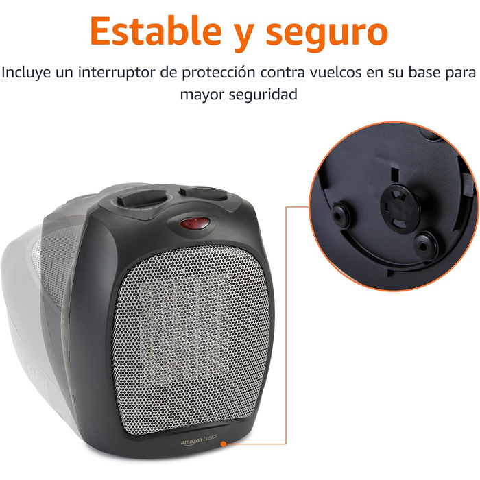 Керамічний паркувальний обігрівач Storeo Basics, 1800 Вт, з регульованим термостатом - чорний, без коливань