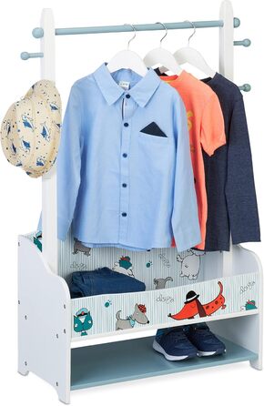 Кольорова вішалка для дитячого одягу, HBT 10730 см, 4 гачки, 2 полиці, вішалка для верхнього одягу, решітка для дитячої кімнати, д