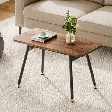 Складаний журнальний столик YITAHOME, 80 x 40 x 45 см, Портативний журнальний столик із 5-позиційним регулюванням стільниці, Не потребує встановлення, Приставний столик для вітальні, Журнальний столик, Колір горіха