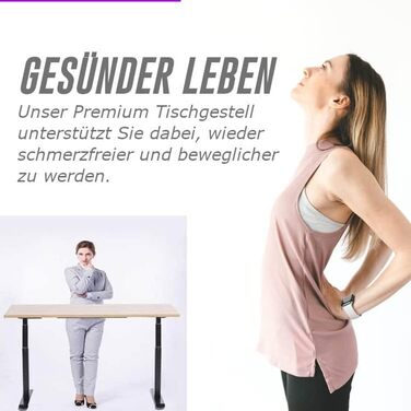 Стіл з регульованою висотою (610x1250 см) - Стіл для роботи сидячи/стоячи з портами зарядки - Каркас столу з електричним регулюванням висоти та сталевими ніжками - Стіл з регульованою висотою, білий 610-1250 мм 2 ніжки білий