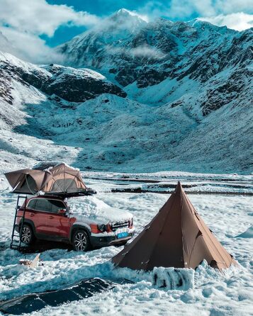 Намет OneTigris Rock Fortress, намет-тіпі, намет-хребет для 4-6 осіб, пірамідальний намет зі штангою, 4-сезонний кемпінговий намет, водяний стовп 3000 мм для активного відпочинку, кемпінгу, пішого туризму, трекінгу, кольору койота