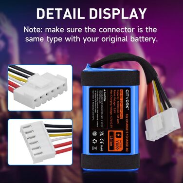 Замінний акумулятор 3,6 В/12000 мАг для JBL Charge 5, для бездротової Bluetooth-колонки JBL Charge 5, артикул GSP-1S3P-CH40 GSP-1S3P-CH4A Акумулятор GSP-1S3P-CH4D (не сумісний з JBL Charge 4)