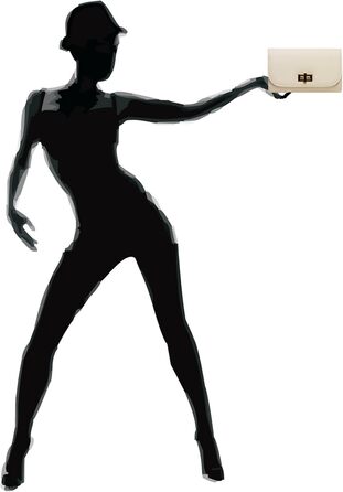 Елегантне клатч-конверт Caspar TA389 для вечірок, бежевий колір, з довгим ланцюжком