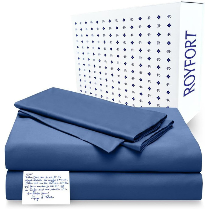 Комплект розкішної бавовняної постільної білизни ROYFORT - 3 шт. и Підковдра Prestige наволочка 100 органічна бавовна Унікально м'