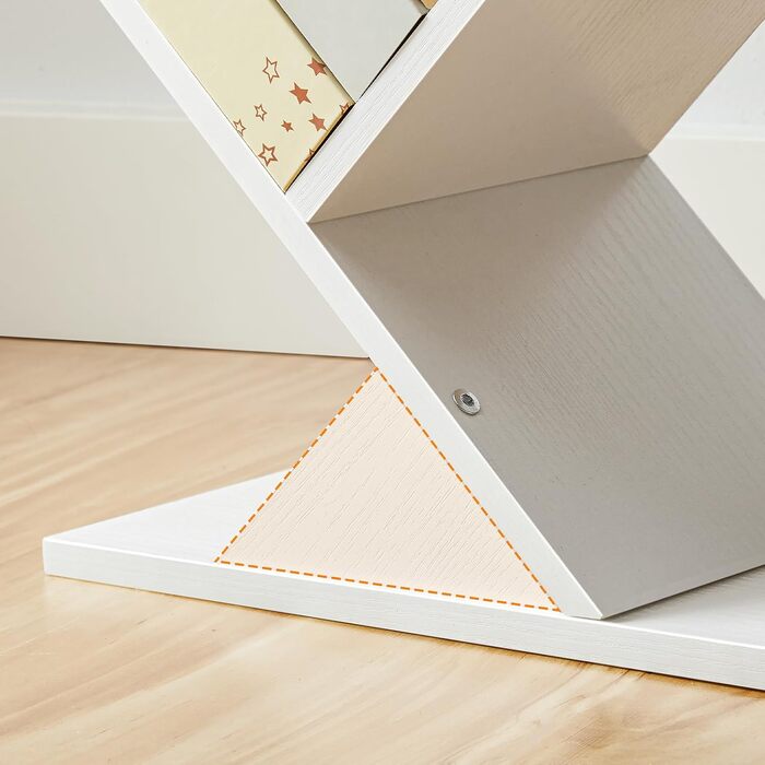 Книжкова полиця HOOBRO у формі дерева, підлогова книжкова полиця з 9 полицями, книжкова полиця для домашнього офісу для зберігання книг та компакт-дисків, міцна та стійка, для вітальні EWT08SJ01G1 34 x 20 x 116 см білий