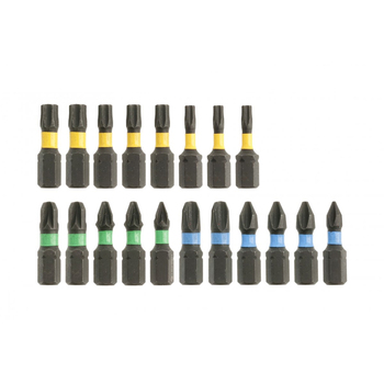 Біти ударні 20 шт., мікс 25 мм HOEGERT PH/TORX/PZ (HT1S698)