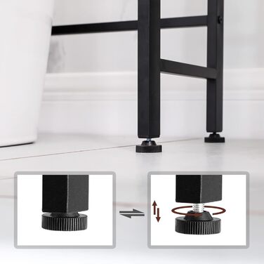 Полиця для унітазу, 3 яруси, полиця для ванної кімнати, компактна, легко збирається, для пральні, індустріальний стиль, сільський коричневий та чорний, BTS002B01 Рустикальний коричневий чорний