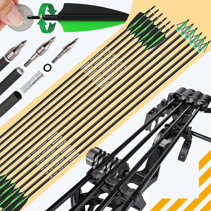 Набір складеного лука ZSHJGJR для дорослих – регульований 25–60 lb, мисливський та спортивний лук з повним комплектом аксесуарів, для правшів, чорний