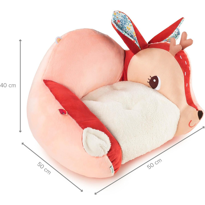 Дитяче крісло Stella the Deer - Зручне та грайливе тканинне крісло з вушками та чарівними деталями - Ідеально підходить для дитячих кімнат або ігрових кімнат - Від 12 місяців - 83325