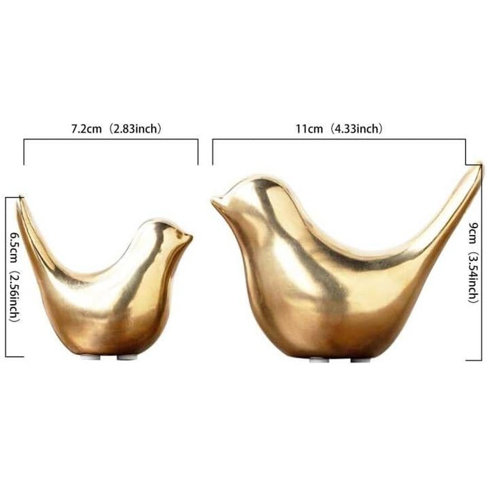 И статуя птаха, сучасні скульптури тварин керамічна домашня скульптура деко для прикраси прикраси вітальні спальні офісу письмовий стіл шафи (золото), 2 шт.