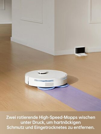 Потужність всмоктування 7 000 Па, система миття DuoScrub, автоматичне підняття швабри, ультразвукове виявлення килимів, шерсті дом