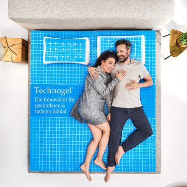 Ортопедична подушка для шиї Technogel Anatomic Curve запатентована, не містить шкідливих речовин та сертифікована гелева подушка для шийного відділу хребта для сну на спині та боці, включаючи наволочку 66x40x0,7 см, висота 7 см