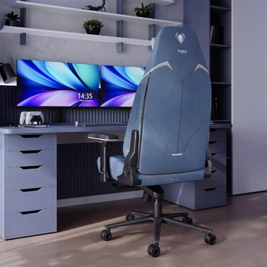 Ергономічне ігрове крісло Diablo з тканини, крісло X.Eye Prime для ПК з магнітним підголівником, ігрове крісло з функцією охолодження, ігрове крісло, ергономічне, міцне, з тканини, 140 кг, Meta Ocean