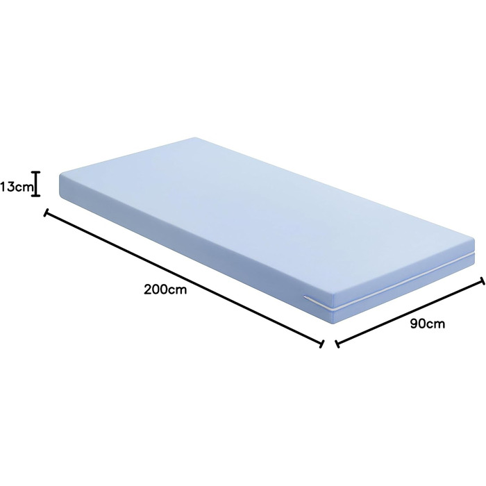 Матрац Sleepling 90x200 Basic 20, комфортний пінопластовий матрац, згортається в рулон, рівень жорсткості 2, виготовлено в ЄС, можна прати при 40 градусах, стандарт Oeko-Tex 100 90 x 200 см - h2