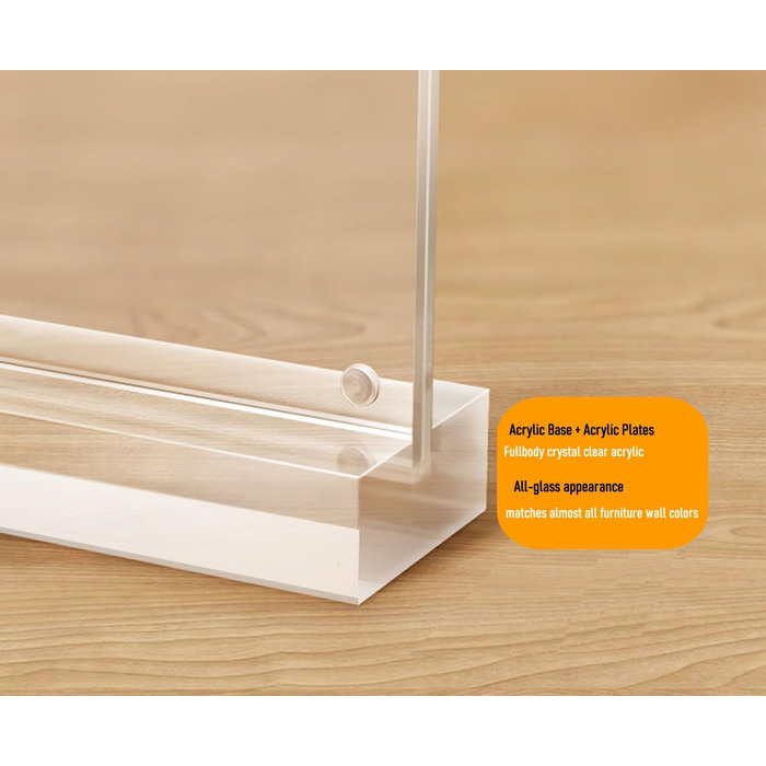 Настільні підставки TUKA-i-AKUT, 25 шт., альбомна орієнтація A4, прозорий акрил із магнітною застібкою, двосторонній дисплей, тримач для брошур, підставка для флаєрів, настільний рекламний дисплей, кришталево прозора Т-подібна підставка TKD8241-A4-W-25x, 