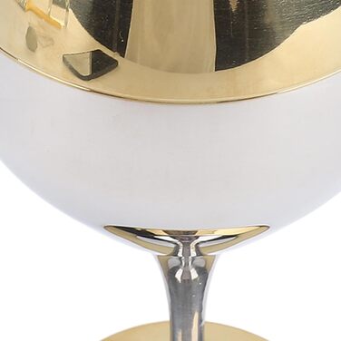 Келих для вина Pongnas з нержавіючої сталі, 350 мл, небиткий, ударостійкий винний келих із золотим обідком, для подорожей, кемпінгу, весіль, пікніків, заходів на свіжому повітрі