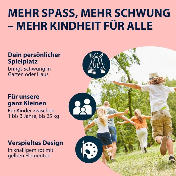 Дитячі гойдалки регульовані по висоті 120-180 см червоного/жовтого кольору для саду I Дитячі гойдалки на вулиці I Дитячі гойдалки