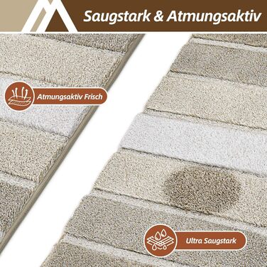 Килимок для ванної COSY HOMEER 60 x 90 см, м&39який нековзний килимок для ванної, що миється, килимок для ванної кімнати та душу, бежевий 60 x 90 см (прямокутний)