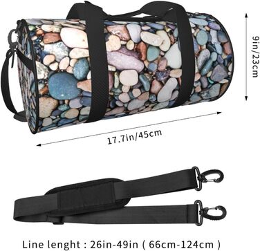 Спортивна сумка, дорожня сумка, пляжна сумка, кольорові камінці, сумка на ніч, чорна, універсальний розмір, сумка для подорожей