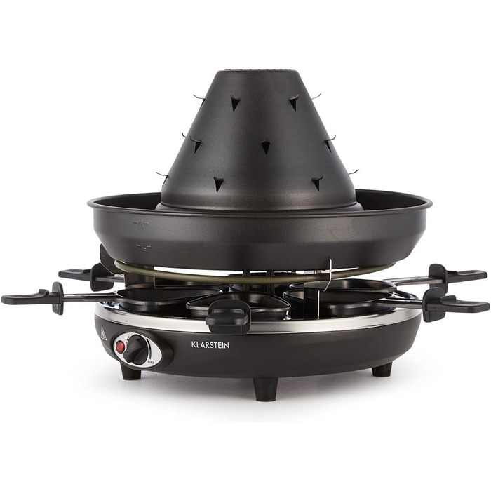 Настільний гриль, електрогриль, тартарний капелюх, 1500 Вт, плавно регулюється, гриль, запікання, сковорода-гриль, на 6 осіб, антипригарне покриття, чорний