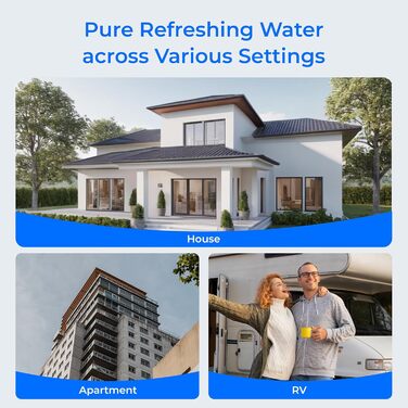 Настільний фільтр для води, 4000 галонів фільтр для води з крана з нагадуванням про термін служби фільтра, зменшує вміст важких металів, неприємного запаху та 99 хлору (1 фільтр у комплекті), 06