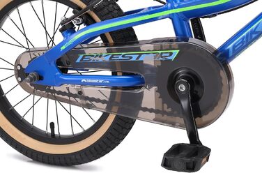 Дитячий алюмінієвий гірський велосипед BIKESTAR з V-подібними гальмами для дівчаток та хлопчиків віком 4-5 років 16-дюймовий дитячий гірський велосипед БЕЗ РИЗИКУ БЕЗ ПРОБНОГО ВИПРОБУВАННЯ, синій та зелений