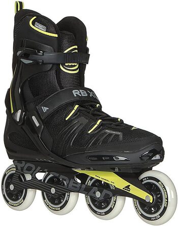 Чоловічі роликові ковзани Rollerblade RB XL для фітнесу для дорослих чорно-лаймові високоефективні роликові ковзани 0