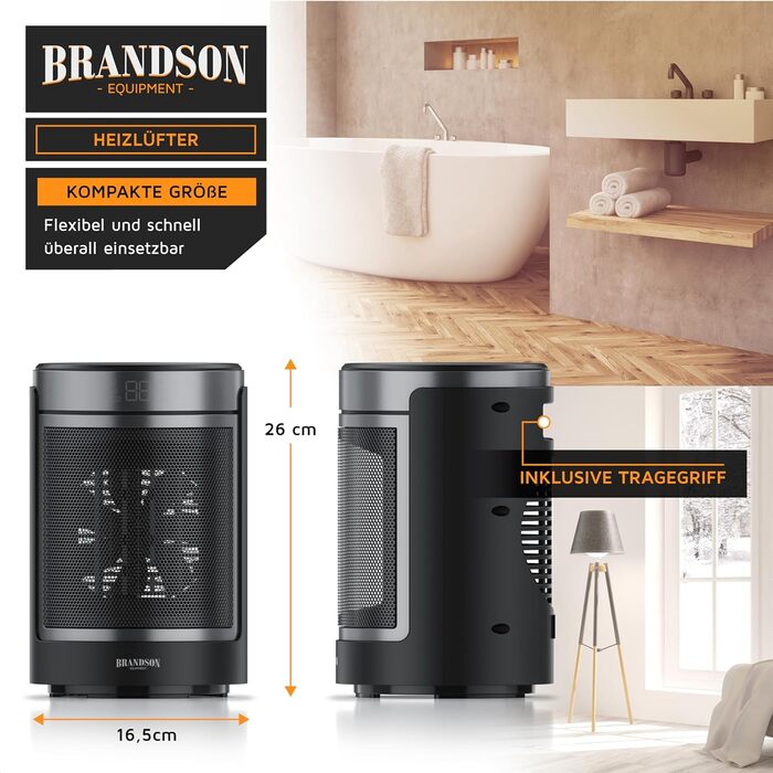 Тепловентилятор з дистанційним керуванням - Режим ECO для енергозберігаючої роботи - Коливання 50 - 2 рівні нагріву - Захист від перегріву та перекидання