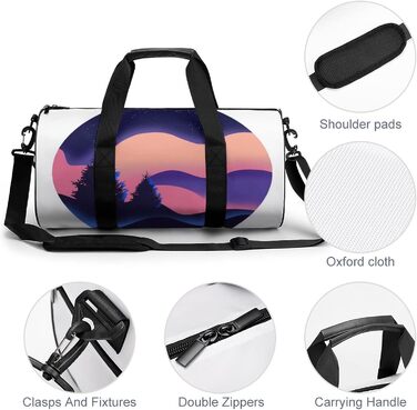 Універсальна дорожня сумка, фіолетовий градієнт, новорічний мотив, спортивна сумка для чоловіків та жінок, сумка-мішок, спортивна сумка