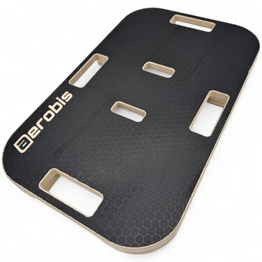 Базова дошка aerobis Дерев&39яна тренувальна платформа для силових тренувань Нековзка фітнес-дошка з гумовими ніжками Сумісність з еспандерами Power Band та Powrlink 570x350 мм Міцна та стійка