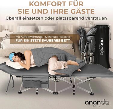 Розкладне похідне ліжко з матрацом розкладне туристичне ліжко та гостьове ліжко, дорожнє ліжко для дорослих, розкладне ліжко/кемпінговий шезлонг 190x70 см до 200 кг, зі зручним матрацом та простирадлом