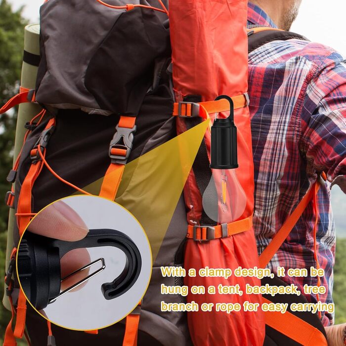 Набір із 4 акумуляторних кемпінгових ліхтарів, ліхтарі для наметів, 3 режими освітлення, акумуляторні лампочки з батареєю, зарядка через USB, міні-світлодіодні кемпінгові ліхтарі, регульована яскравість, зовнішні кемпінгові ліхтарі