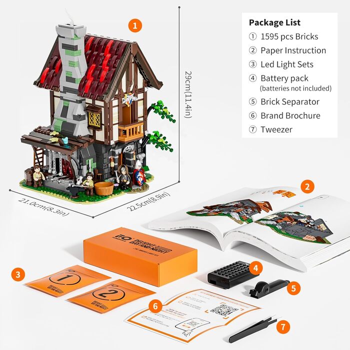 Конструктор FUNWHOLE Medieval Forge Building Blocks Set F9040, 1595 деталей, середньовічна тематика